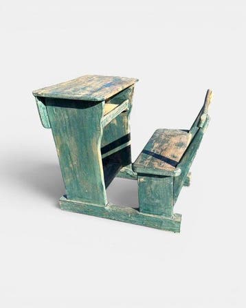 Bureau - Hout - Vintage groene bureau