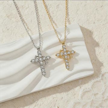 Zilverkleurige Ketting met Zirconia en Keltisch Patroon - El, Verzenden, Nieuw