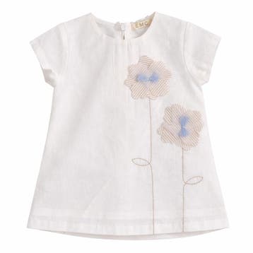 EMC baby meisjes jurk wit blauwe bloem - 80 (9-12 maanden), Ophalen of Verzenden, Nieuw