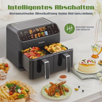 Dubbele Airfryer 9L met Zichtvenster & Touchscreen - Gezond, Verzenden, Nieuw