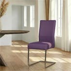 Leren eetkamerstoel Remix - Toledo Aubergine (paars) -, Ophalen of Verzenden, Nieuw, Leer, Industrieel, Modern