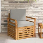 vidaXL Tuinbank Massief Acaciahout en Polyester Naturel, Verzenden, Nieuw