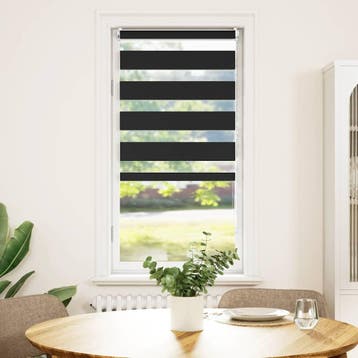 vidaXL Zebra rolgordijn 80,9 x 150 cm stofbreedte 76,7 cm, Verzenden, Nieuw, Zwart