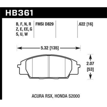 Hawk Honda S2000/Civic Type R/Acura RSX Front Race Pads Blue, Ophalen of Verzenden, Nieuw