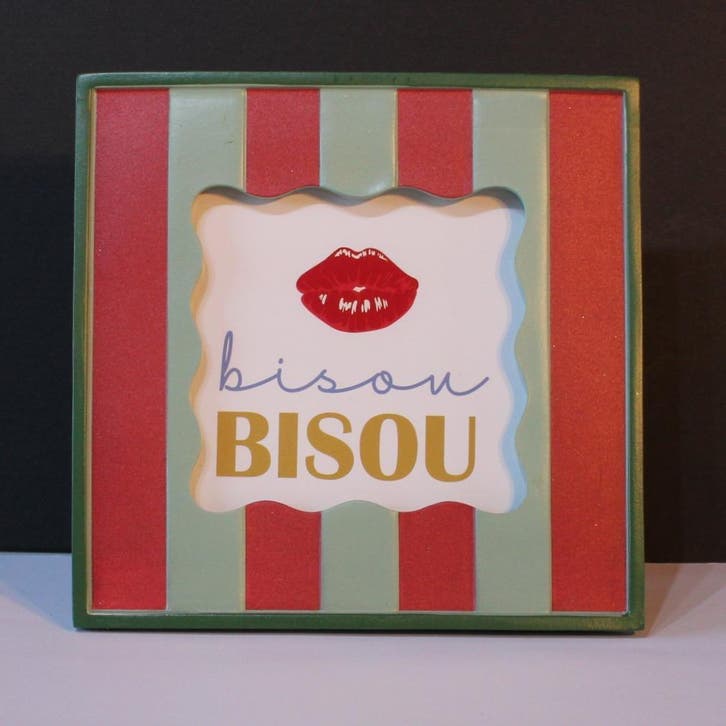 Fotolijst frame met Franse tekst Bisou bijzonder cadeau, Huis en Inrichting, Woonaccessoires | Tekstborden en Spreuken, Nieuw