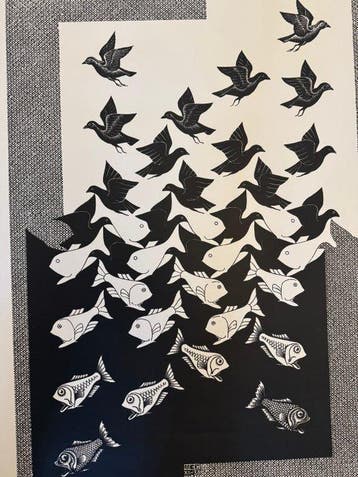 M.C Escher - baarn Holland - Lucht en water - Jaren 1990, Antiek en Kunst