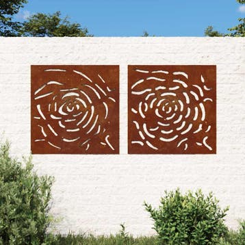 vidaXL Wanddecoratie tuin 2 st rozenontwerp 55x55 cm, Verzenden, Nieuw