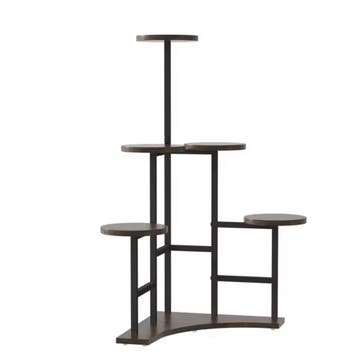 Nieuwe 6-laags Hoekplantenrek – Vintage Look Plantenrek Kast, Tuin en Terras, Verzenden, Nieuw, Hout, Balkon
