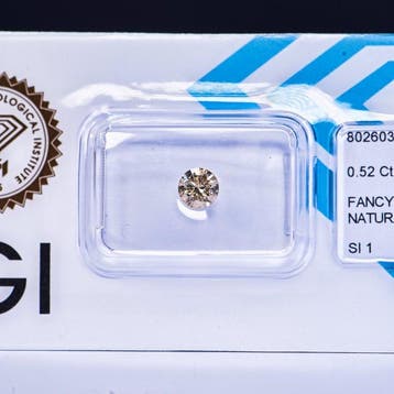 Zonder minimumprijs - 1 pcs Diamant (Natuurlijk gekleurd) -, Nieuw