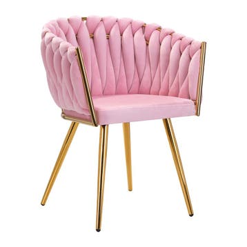 4Rico QS-GW06G Salonstoel Fluweel Roze – Luxe Make-upstoel –, Huis en Inrichting, Tafels | Salontafels, Ophalen of Verzenden, Nieuw