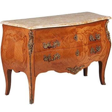 Grote louis XV  stijl commode ca 1890 rijkelijk ingelegd en, Ophalen of Verzenden