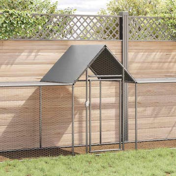 vidaXL Kippenren 9x1x1,5 m gegalvaniseerd staal, Verzenden, Nieuw