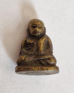 Oud-Chinees Brons Zittende Boeddha Kraal Talisman - 26 mm