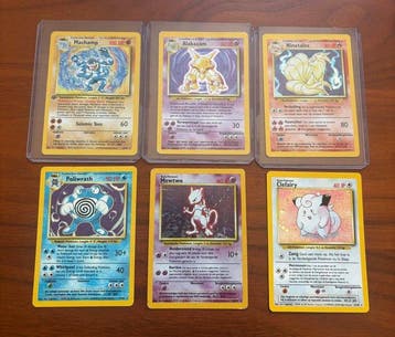 Pokémon - 6 Card - Alakazam, Ninetales, Machamp, Poliwrath,, Hobby en Vrije tijd, Verzamelkaartspellen | Pokémon, Nieuw