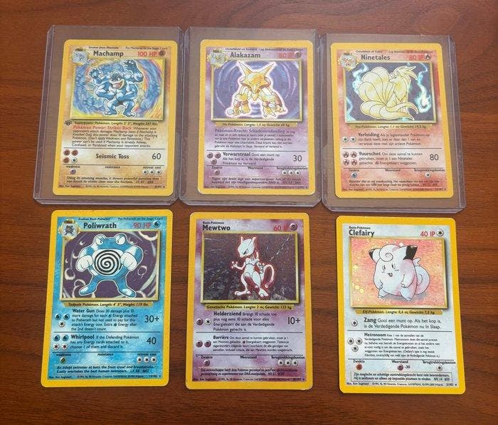 Pokémon - 6 Card - Alakazam, Ninetales, Machamp, Poliwrath,, Hobby en Vrije tijd, Verzamelkaartspellen | Pokémon