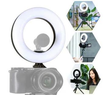 Vijim VL64 Ringlamp voor camera – met ingebouwde accu, Antiek en Kunst, Verzenden