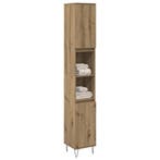 vidaXL Badkamerkast 30x30x190 cm bewerkt hout artisanaal, Verzenden, Nieuw, (Half)hoge kast, 150 tot 200 cm