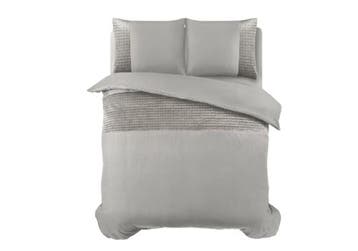 Sleeptime Velvet Band Sand/Grijs - 240X200/220 + 2 x kussens, Nieuw