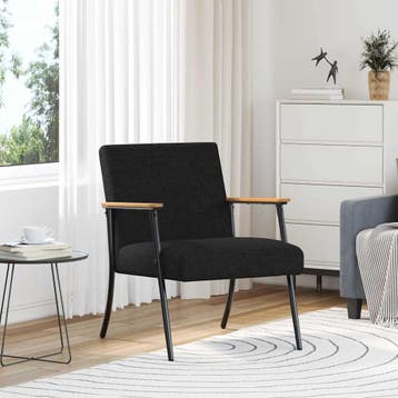 vidaXL Fauteuil Zwart Stof, Huis en Inrichting, Verzenden, Nieuw