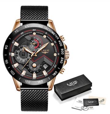 Quartz Horloge - Anoloog Luxe Uurwerk voor Heren - Roestvrij, Verzenden, Nieuw, Lige