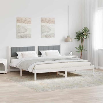 vidaXL Bedframe Lichtgrijs 200 x 200 cm Massief grenenhout, Huis en Inrichting, Slaapkamer | Bedden, Verzenden, Nieuw, Wit, Hout