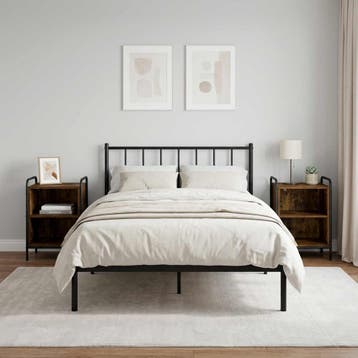 vidaXL Nachtkastje 2 st Gerookt eiken 40 x 30 x 60 cm, Minder dan 45 cm, Verzenden, Nieuw, 55 tot 70 cm