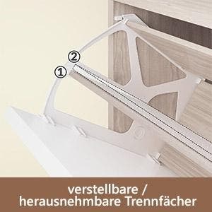 Schoenenkast Eiken-Wit 115x60x24cm 3 Kleppen (Meubelen), Verzenden