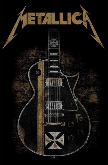 Metallica - Hetfield Guitar Textielposter off. merchandise, Ophalen of Verzenden, Nieuw, Poster, Artwork of Schilderij