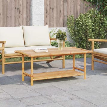 vidaXL Salontafel 110x55x45 cm bamboe, Verzenden, Nieuw, Overige houtsoorten, 100 tot 150 cm