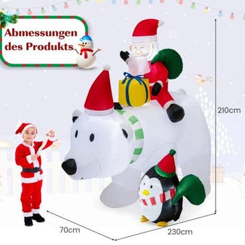 2dekans | Costway Opblaasbare Kerstdecoratie – Incl. LED &, Ophalen of Verzenden, Zo goed als nieuw