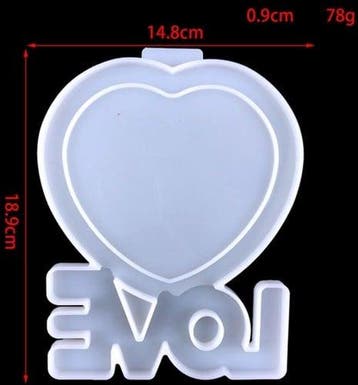 Siliconenmal fotolijstje hart love epoxy resin 16 cm per, Ophalen of Verzenden, Nieuw