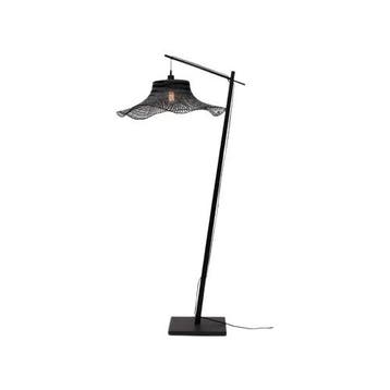 Good & Mojo Good&mojo Vloerlamp Ibiza - Bamboe Zwart -, Ophalen of Verzenden, Nieuw, 150 tot 200 cm