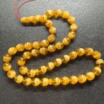 Wit patroon Baltisch amber tesbih gebedssnoer 56,3 g kralen