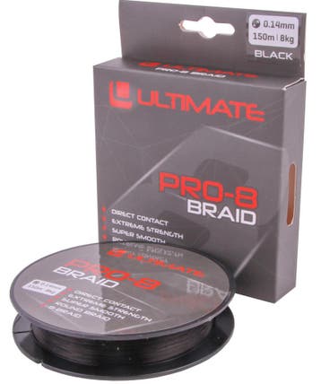 Ultimate Pro-8 Braid0.18mm 11kg 150m Black, Verzenden, Nieuw, Vislijn