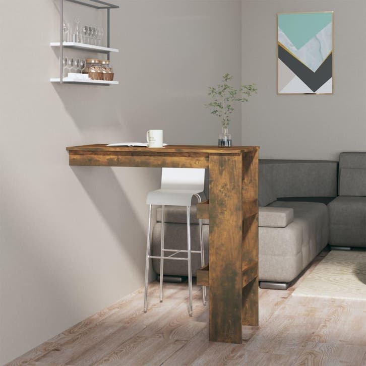 vidaXL Bartafel wandgemonteerd 102x45x103,5 cm bewerkt hout, Huis en Inrichting, Tafels | Eettafels, Nieuw, Verzenden