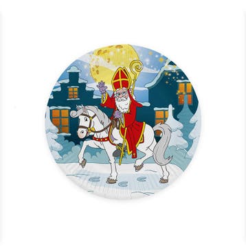 Bordjes Sinterklaas & Ozosnel Cartoon (8st), Hobby en Vrije tijd, Feestartikelen, Ophalen of Verzenden, Nieuw