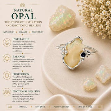 Zilver, 925 Sterlingzilver & natuurlijke ruwe opaal -