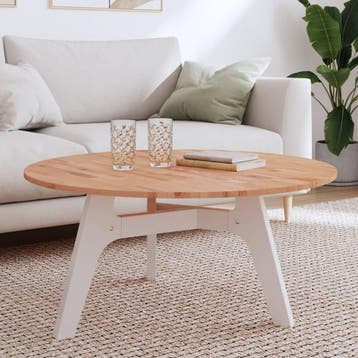 vidaXL Tafelblad rond Ø90x1,5 cm massief beukenhout, Verzenden, Nieuw