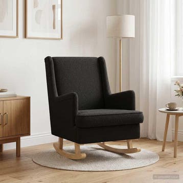 vidaXL Schommelstoel Zwart 62 x 80 x 85 cm Bouclé, Verzenden, Nieuw
