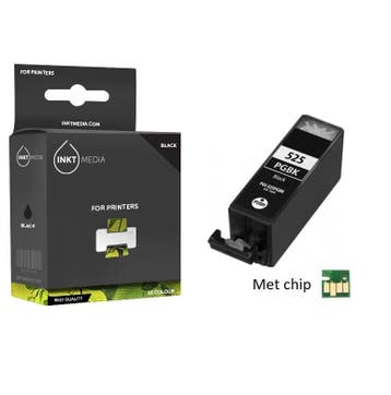 Geschikt Canon PGI-525BK inktcartridge Zwart MET CHIP, Nieuw, Cartridge, Inktmedia