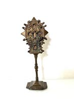 Kruis - Brons, Hout - 1650-1700 - Orthodox kruis - Mont