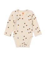 HEMA Newborn meegroei overslagromper rib dieren ecru, Verzenden, Nieuw