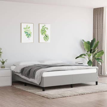 vidaXL Bedframe zonder matras Super King stof lichtgrijs, Verzenden, Nieuw, Tweepersoons, Stof