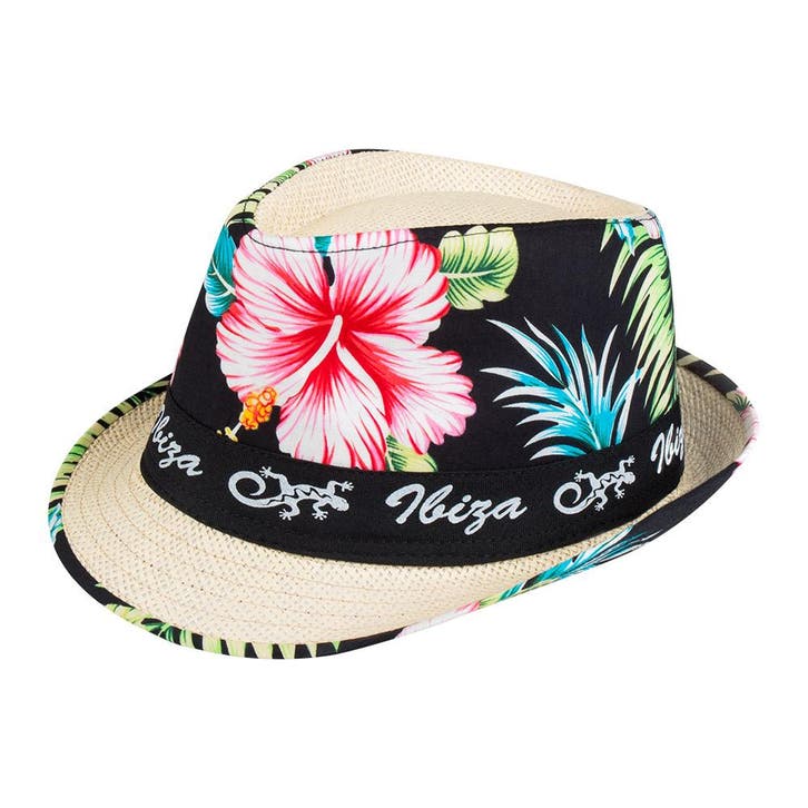 Hoed Fedora Ibiza Flowers, Hobby en Vrije tijd, Feestartikelen, Nieuw, Ophalen of Verzenden