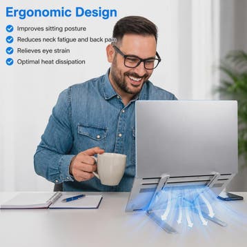 Verstelbare Laptopstandaard - Ergonomisch & Opvouwbaar Burea, Computers en Software, Laptopstandaarden, Verzenden, Nieuw