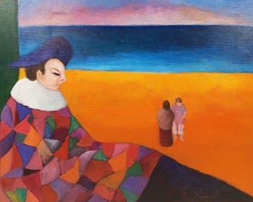 Raffaele Frumenti (1922-2002) - Arlecchino e mare, Antiek en Kunst