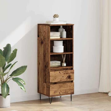 vidaXL Highboard met lade Oud Hout 40 x 36 x 110 cm Bewerkt, Huis en Inrichting, Kasten | Buffetkasten, Minder dan 50 cm, Verzenden