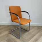Lande vergaderstoel / sledestoel, oranje - grijs, Ophalen of Verzenden, Gebruikt, Stof, Eén