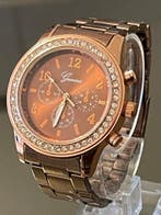 Geneua Rosé horloge met stras, Sieraden, Tassen en Uiterlijk, Horloges | Dames, Verzenden, Zo goed als nieuw