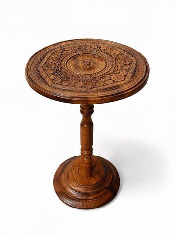 WoodLand - Antique Hand Carved Rosewood Folding Pedestal